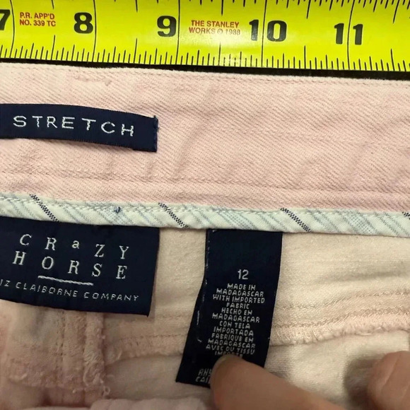 Crazy Horse Boyfriend Cropped Jeans Women Size 12 Orchid Pink Stretch Flat Front - Picture 4 of 8